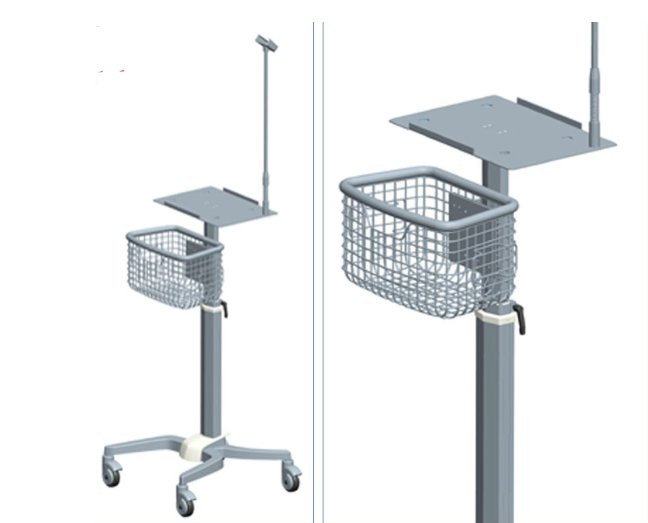 ? حامل جهاز ECG مدمج للعيادات – Stand with Basket ??